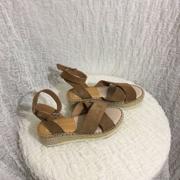 Dolce Vita Dark Tan Suede Wedges Size 8 - Picture 2 of 9